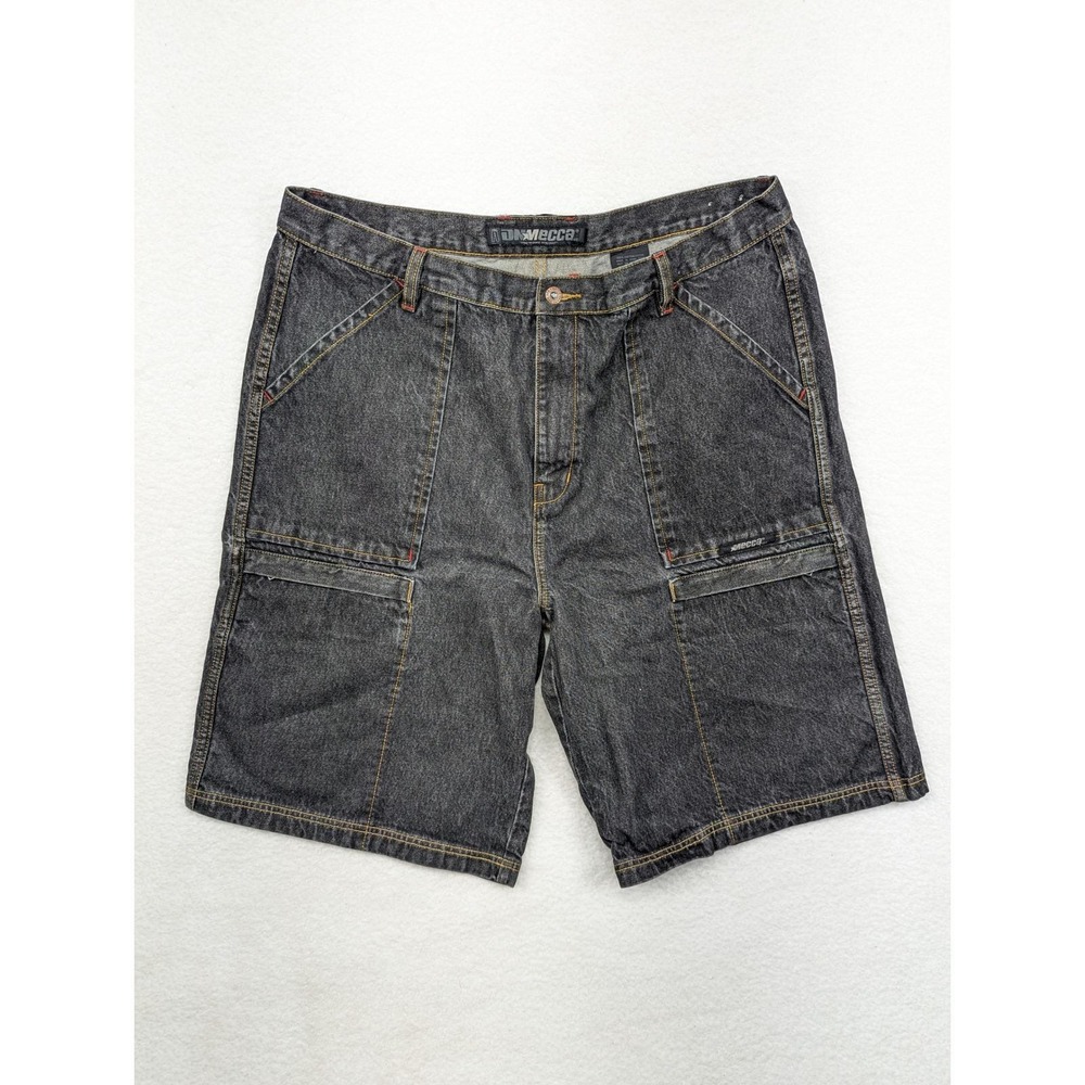 DNM Mecca Carpenter Denim‎ Shorts Vintage Streetwear Pockets Black 42